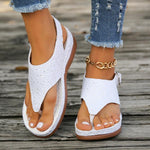 Women's Fashionable Glitter Buckled Wedge Sandals 06760030S