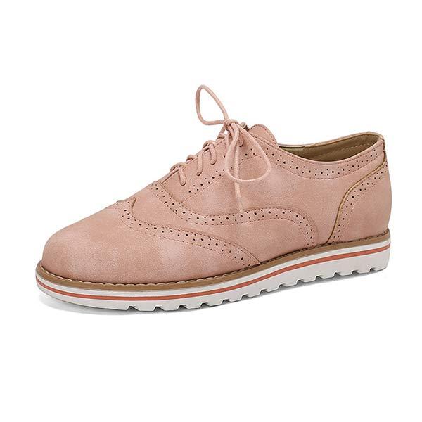 Women's Brogue Flat Lace-Up Vintage Shoes 12769966C