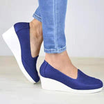 Women's Round-Toe Thick-Sole Casual Wedge Single Shoes 84090473C