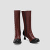 Women's Fashionable Rivet Stitching Shaped Heel Boots 51139756S