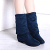 Women's Low Heel Over-the-Knee Boots in Stretchy Velvet Fabric 17825113C