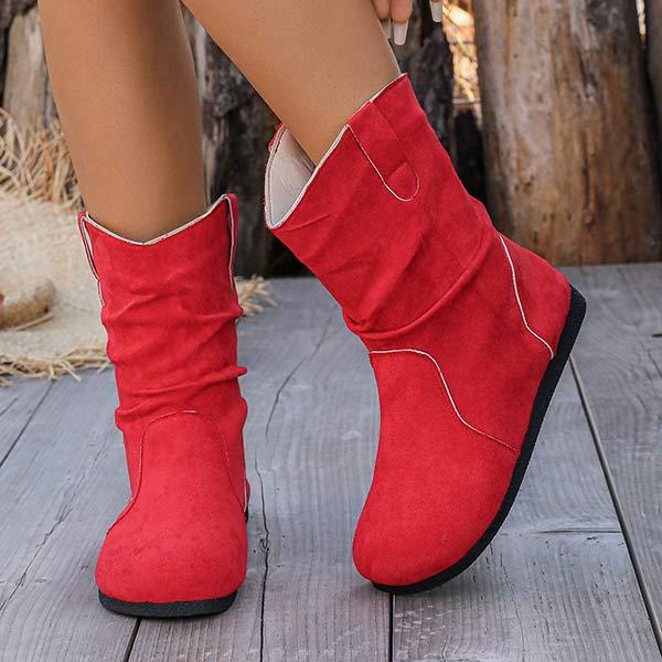 Women's Retro Western Suede Ankle Boots 32930427C