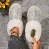 Women's Thick-Sole Plush Lined Sequin Snow Boots 91847313C