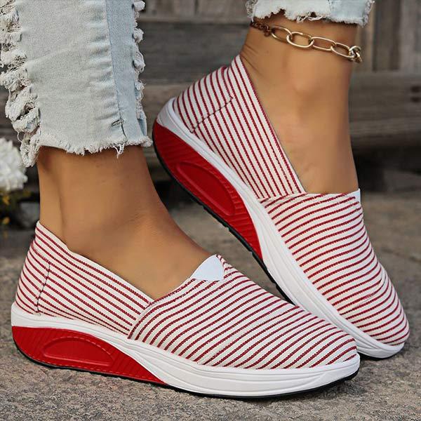 Women's Color Block Slip-On Platform Casual Shoes 29329230C