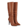 Women's Pointed Toe Ruched Knee-High Boots 80757483C