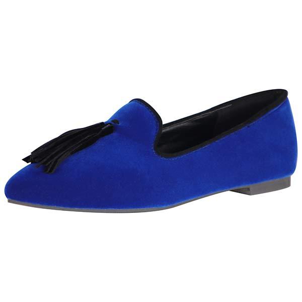 Women's Fashion Pointed Toe Tassel Flats 68026273C