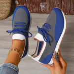 Women's Casual Mesh Breathable Flat Lace-up Sneakers 39537549S