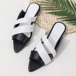 Women's Color Block Pointed Toe Flat Sandals 30100638C