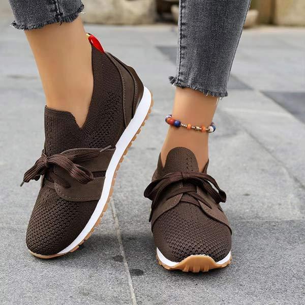 Women's Round Toe Casual Lace-Up Running Shoes 31614054C