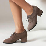 Women's Casual Suede Strap Chunky Heel Pumps 77146878S
