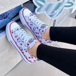 Women's Breathable Low-Cut Printed Canvas Shoes 95009128C