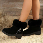 Women's Faux Fur-Cuffed Plush-Lined Cotton Boots 26467843C