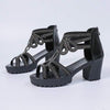 Women's Mid-High Block Heel Roman Sandals 06951534C