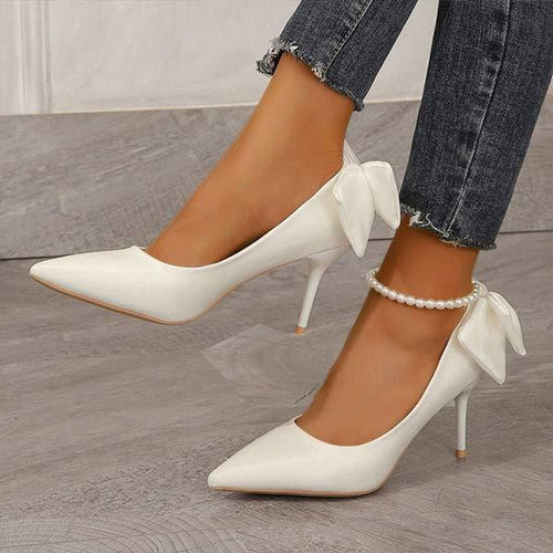 Women's High Heel Stiletto Bow Pointed Toe Sandals 67172965C