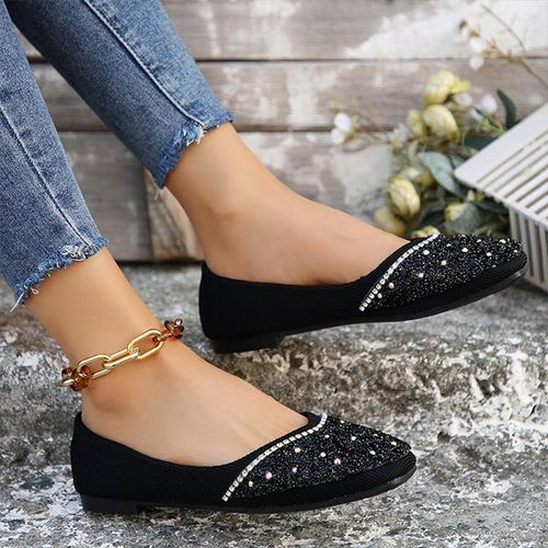 Women's Fashionable Rhinestone Casual Flat Shoes 06464933S