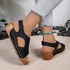 Women's Wedge Heel Thick-Soled Velcro Sandals 72384298C