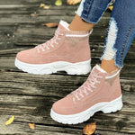 Women's Casual Lace-Up Thick Soled Cotton Shoes 48306759S