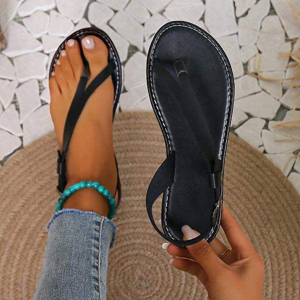 Women's Fashionable Thong Flat Beach Sandals 65616926S