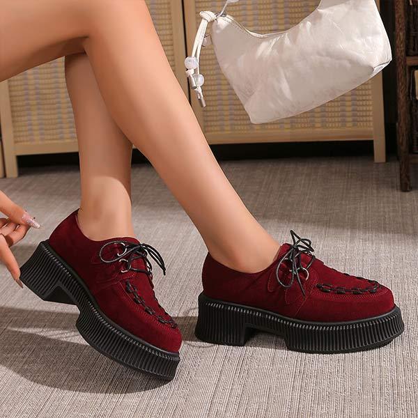 Women's Retro Platform Thick-Soled Shoes 06608689C