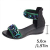 Women's Sequin Back Zipper Wedge Roman Sandals 90528740C