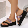 Women's Rhinestone Wedge Thick-soled Fish Mouth Fashion Slippers 64948813C