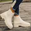 Women's Thick Sole Fashion Cigarette Bootie with Fleece Lining 18105875C