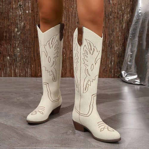 Women's Vintage Embroidered Long Cowboy Boots 41116255S