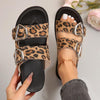 Women's Casual Leopard Print Beach Double-Buckle Slippers 64094110S