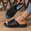 Women's Retro Rhinestone Low Wedge Hollow Sandals 50868086S