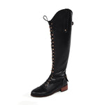 Women's Retro Casual Lace-Up Tall Rider Boots 56946998S