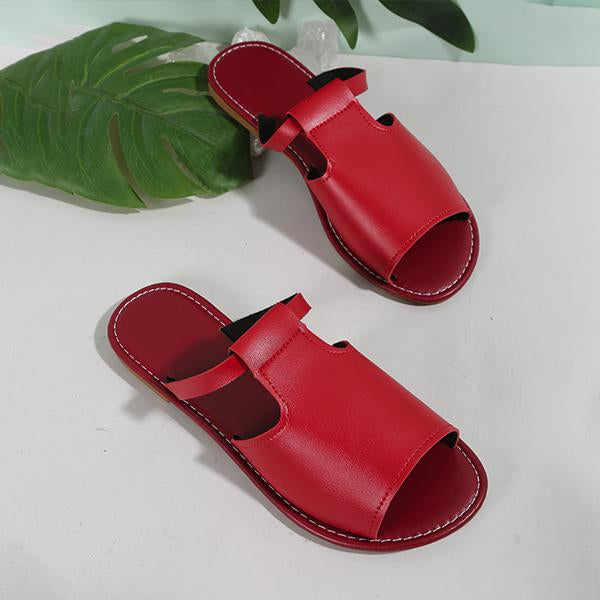 Women's Fashion Hollow Fish Mouth Flat Slippers 94749419S