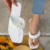 Women's Fashion Square Toe Pleated Flip Flops 95898678C