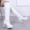 Women's High-Heeled Lace-Up Knee-High Boots 12194319C