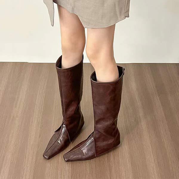 Women's Square-Toe Hidden Wedge Knee-High Boots 93327228C