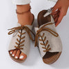 Women's Chunky Sole Casual Lace-Up Fish Mouth Sandals 90794584C