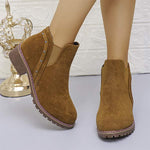 Women's Vintage Suede Chunky Heel Ankle Boots 10446229C