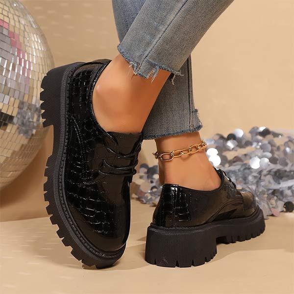 Women's Thick-Soled Lace-Up Loafers 66347138C