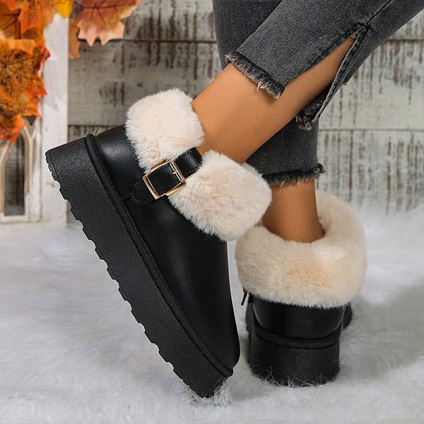 Women's Velvet Thick Sole Snow Boots 63113909C