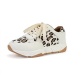 Women's Leopard Print Casual Platform Lace-Up Sneakers 33140227S