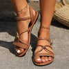 Women's Bohemian Flat Single Buckle Roman Sandals 84142800C