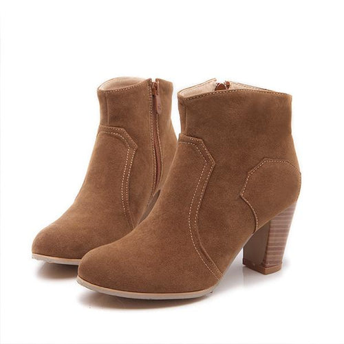 Women's Fashionable Casual Thick Heel Short Boots 96912417S