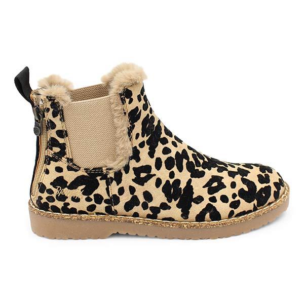 Women's Leopard Print Warm Back-Zip Snow Boots 80597943C