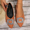 Women's Buckle Rhinestone Pointed Toe Pumps 60096403C