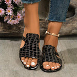 Women's Stone Pattern Flat Sandals 07164539C