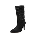 Women's Stiletto Western Denim Boots 43151520C