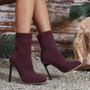 Women's Pointed Toe Stretch High-Heeled Sock Boots 38962200C