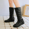 Women's Casual Bow-detailed Wedge Mid-calf Boots 83099628S