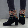 Women's Retro Ethnic Style Embroidered Chunky Heel Booties 15184079S