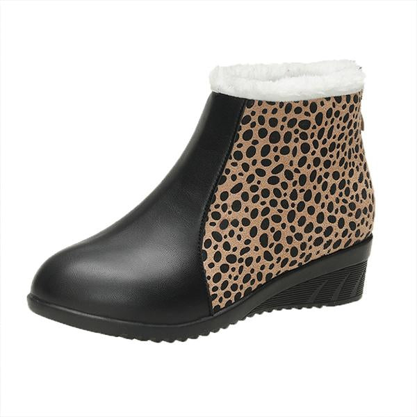 Women's Casual Wedge Leopard Ankle Boots 57686227S