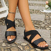 Women's Cross Elastic Strap Flat Sandals 64310888C